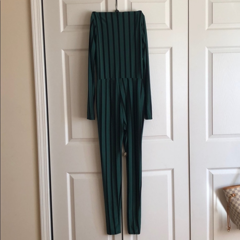 Green/Black Bodycon Jumpsuit - Picture 5 of 5